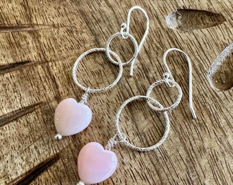 Large Simple Endless Tube Romantic Heart Shaped Hoop Earrings For Wo