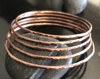 Individual thick Copper Bangle Bracelet, Stacking Bracelet, Hammered Bangle Bracelet, Stacking Bangle, Stacking Bracelet, 12 gauge
