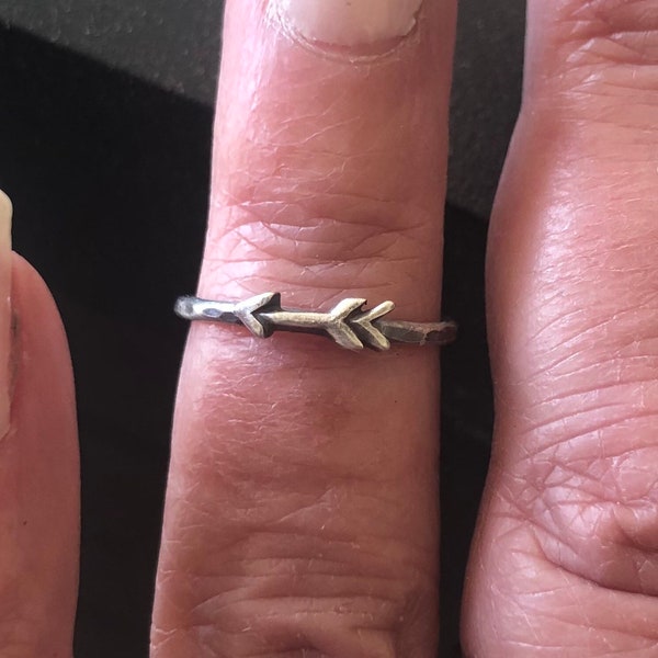 Arrow Ring, handmade stacking ring, .925 arrow, midi ring, Dainty ring, stack ring, thumb ring, cowgirl ring, boho jewelry, sterling silver