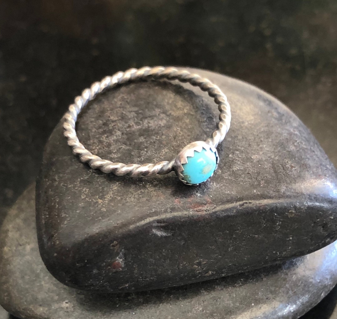Turquoise Stacking Ring - Sterling Silver and Turquoise Ring, Kingman ...