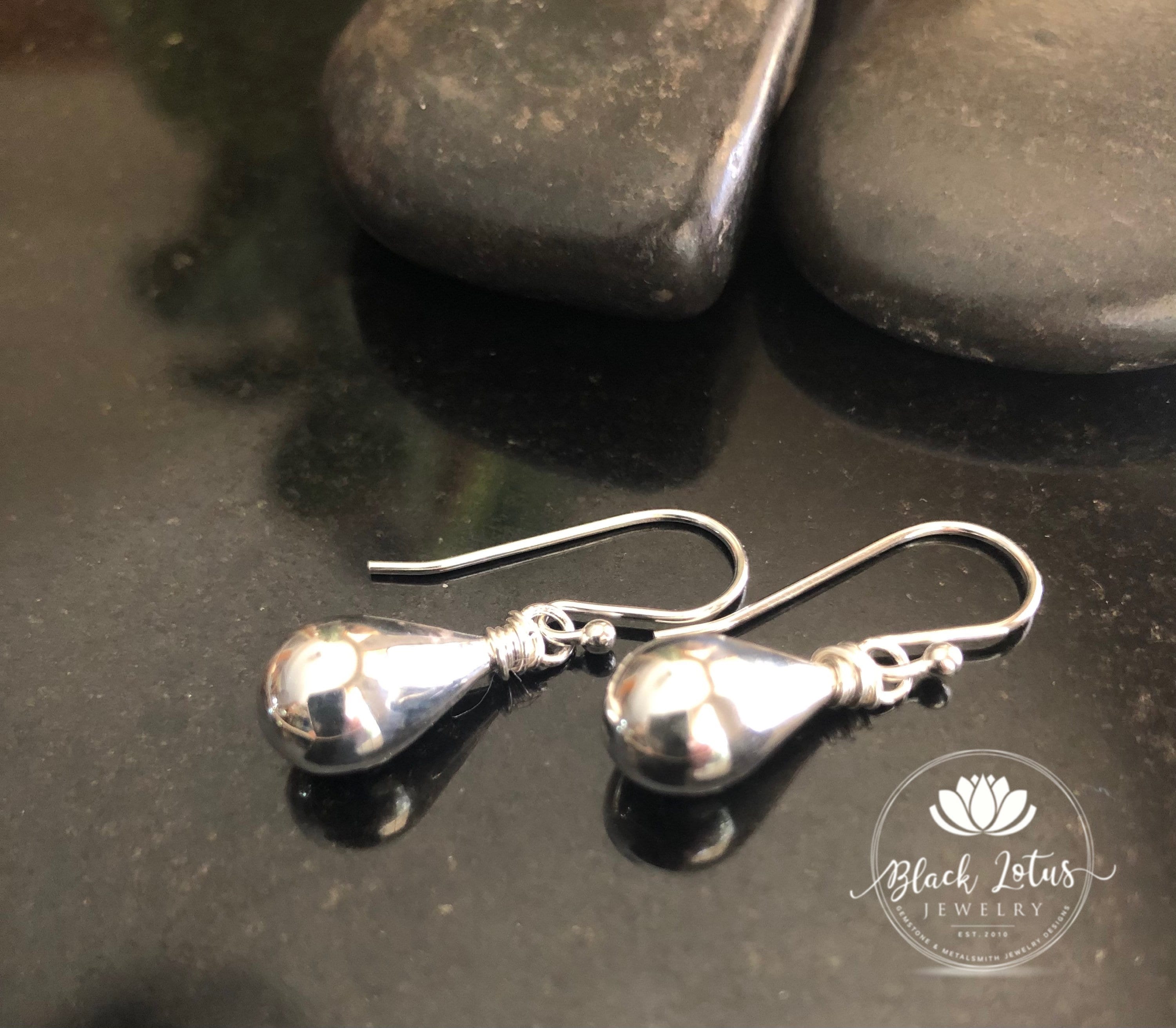 Small Teardrop Lotus Earrings Small Teardrop Lotus Earrings