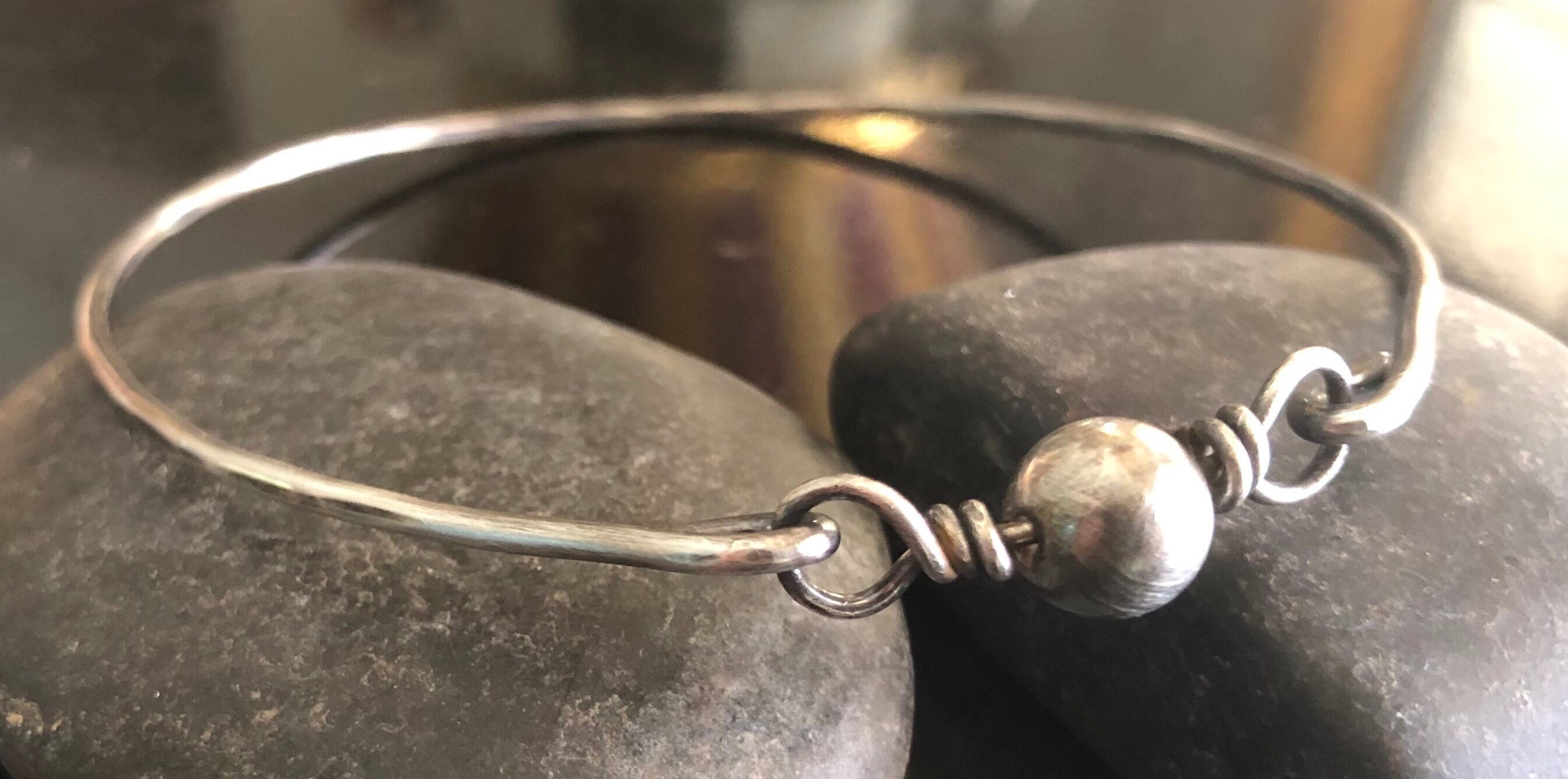 Sterling Silver Stacking Bangle Bracelet Navajo Pearl | Etsy