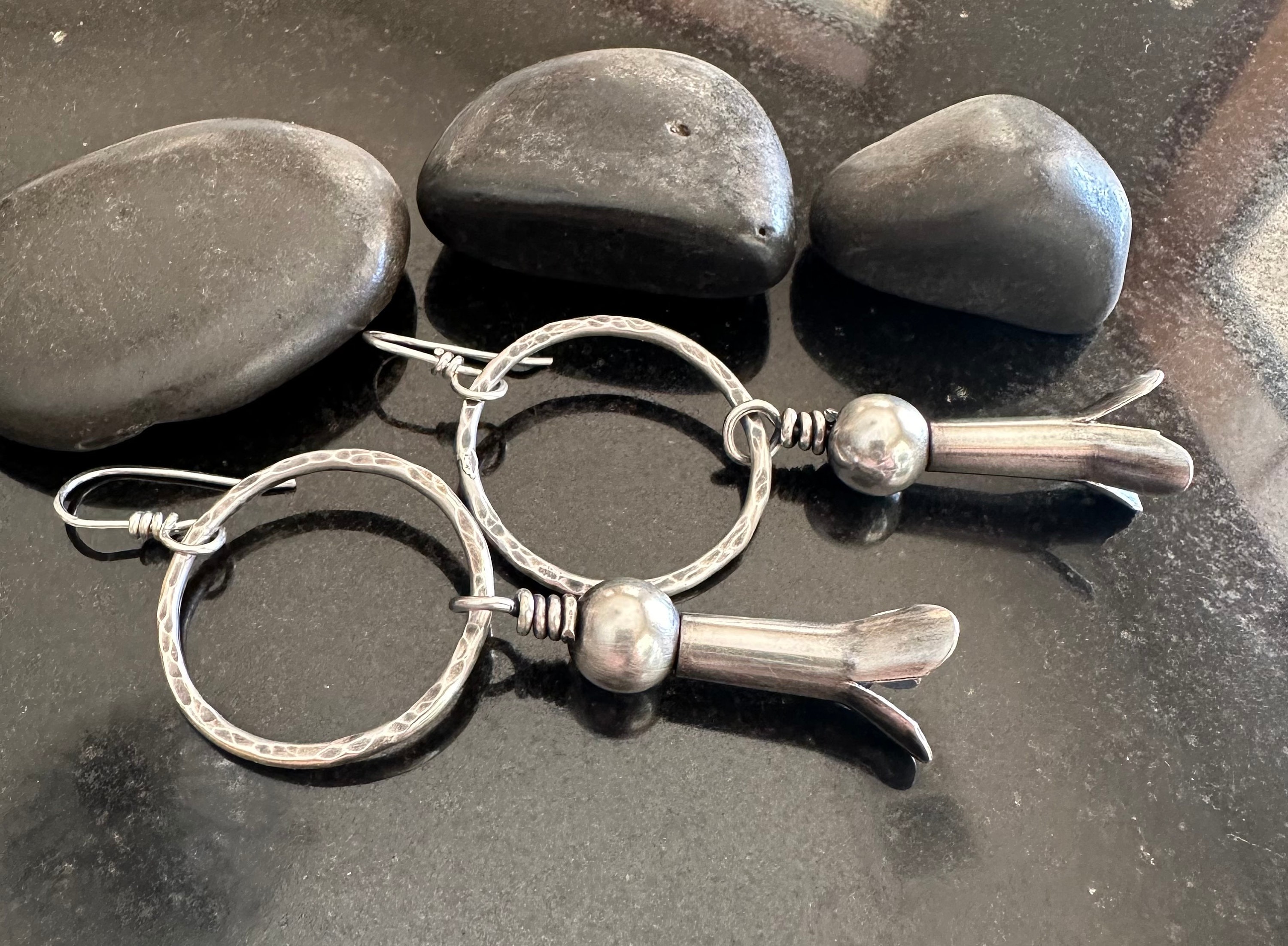 【未使用】Navajo Squash Blossom　ピアス　シルバー925 Navajo Squash Blossomピアスシルバー925