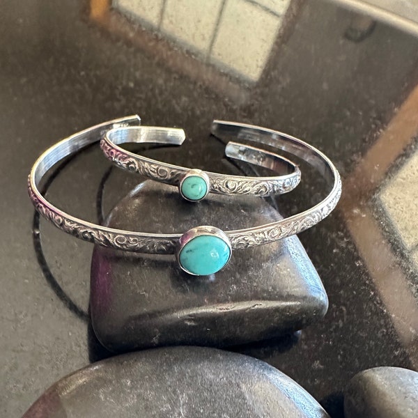 Mother Daughter Turquoise Cuff Bracelets, Adjustable, set of 2, Mother and Newborn, mom and baby gift