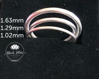 1.63mm thick Sterling Silver Smooth stacking Ring, 14 gauge Sterling Silver Ring, Your size and finish, skinny ring, midi ring, thumb ring