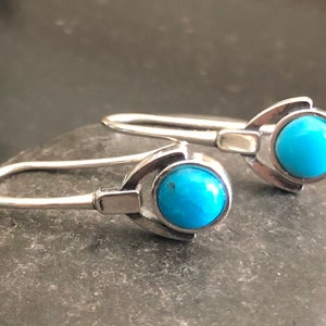 Turquoise Earrings, Minimalist Jewelry, Small earrings, Sterling Silver Earrings, Drop earrings, Gemstone Earrings, Dangle Earrings, Kingman