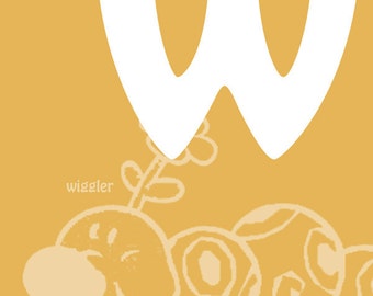 Letter W (Wiggler) Mario Brothers ABC Alphabet Letters