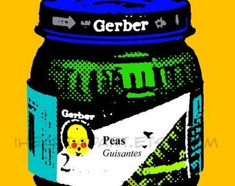 Large Peas Gerber Jar Kid Pop Art Print