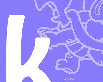 Letter K (Koopa) Mario Brothers ABC Alphabet Letters