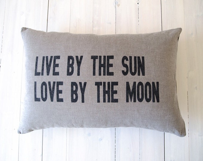 Pillow Cover Live by the Sun Love by the Moon Standard Bed Etsy