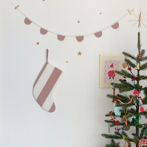 confetti half moon garland : red, dusty pink, lavender, sky blue image 6