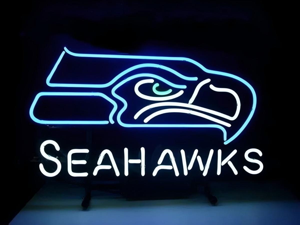 Lampada LED Tattile Decorativa Seattle Seahawks Con Giocatore Russell Wilson, Luce Notturna Per Collezionisti - Foto 6