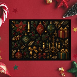 Cartões comemorativos, conjunto de cartões de Natal, papelaria elegante para festas, coleção de cartões festivos, cartões comemorativos de luxo, impressão frente e verso