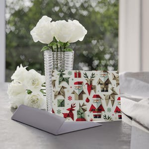 Cartões festivos de Natal - Cartões de felicitações de Natal frente e verso, Saudações sazonais, Desejos de feliz Natal, Papelaria exclusiva para festas, [...]