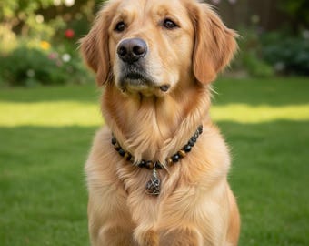 クリスタルペットカラー、タイガーアイ＆ブラックオブシディアン保護犬用ネックレス、スモーキークォーツチャーム、安全バックル付き猫用首輪