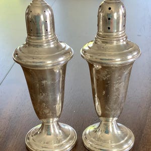 Pair of Weighted Empire No. 241 Sterling Silver Salt and Pepper Shakers