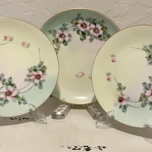 Antique Set of Three Hand-Painted Floral Porcelain Plates – Favorite Bavaria & HC Royal Bavaria