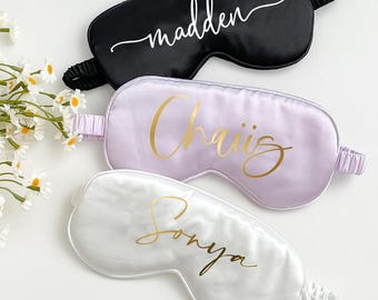 Personalized Eye Mask/ Personalized Wedding Favor/ Bridesmaid Gift/ Silky Satin Mask/ Bridal Party Gift/ Sleep Mask/ Bachelorette Party