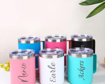 Copo térmico personalizado com gravação, 350ml / Caneca de viagem para café / Copo térmico personalizado com isolamento térmico / Copo com monograma / Copos personalizados / Presente personalizado