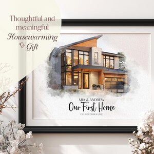 Custom New Homeowner Gift for New House Owners First Home Gift Housewarming Gift New house Watercolor Decor Elegant Gift for Couple