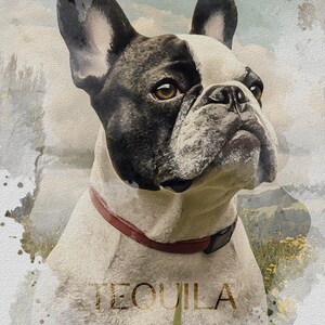Personalized Pet Portrait Printable Custom Dog Watercolor Art with Name Digital Pet Gift Personalized Dog Gift for Home Dog lover gift