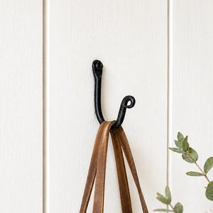 2" Small Hand-Forged Iron Hook – Curled Wall Hook | Rustic Industrial Hardware | 1/8” Steel