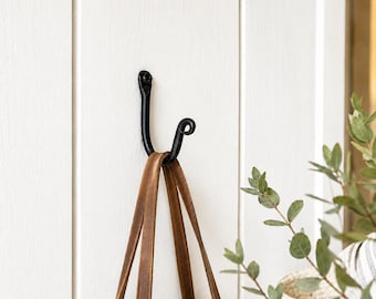 2" Small Hand-Forged Iron Hook – Curled Wall Hook | Rustic Industrial Hardware | 1/8” Steel