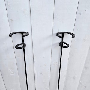 Horseshoe Drink Holder - Hand-Forged Rustic Steel Yard Stake