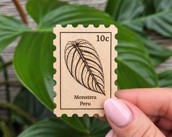 Monstera Peru Leaf Magnet – Laser Cut Wood Botanical Decor (2"x1.5")