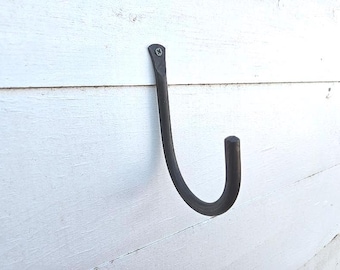 5" Large Metal Wall Hook - Hand-Forged - Minimalist & Durable - Heavy Duty