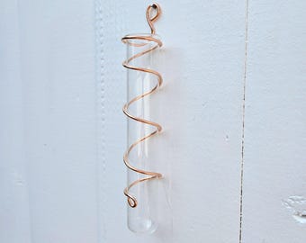 Copper Plant Propagation Station: Hanging Test Tube Vase