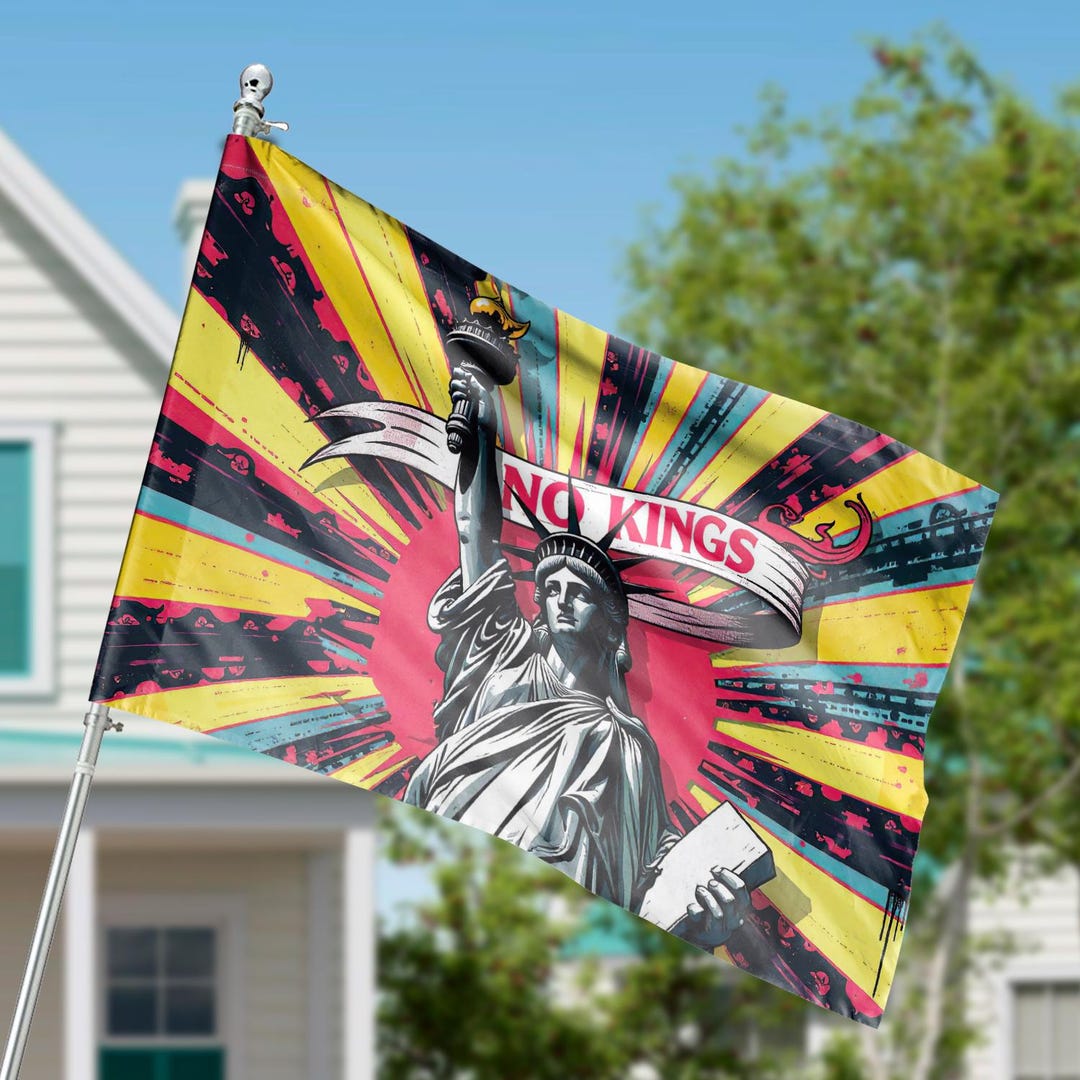 No Kings Activist Flag, Resist Fascism House Flag, Anti Trump Political ...
