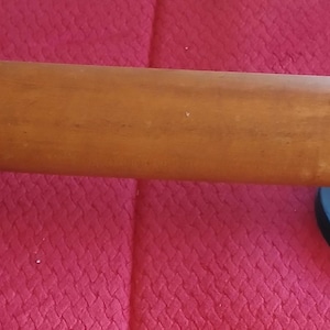 Mattarello in legno vintage anni &#39;40 con manico verde - 16&quot;