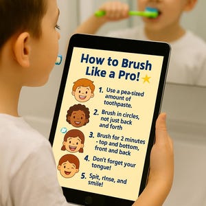 Comment brosser comme un pro ! – Poster des étapes du brossage des dents pour les enfants – Tableau d'hygiène dentaire imprimable pour garçons et filles
