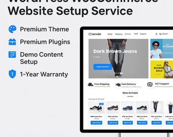 WooCommerce WordPress-websiteontwerp + premium thema- en plug-ins instellen