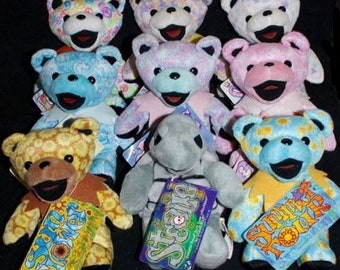 7th Generation Liquid Blue Grateful Dead Plush Bear, Beanie