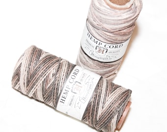 1mm Natural Variegated Hemptique Hemp Cord 205ft, 20lb hemp cord, hemp twine, crafts, jewelry, macrame cord