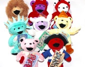 レアRuby;Grateful dead bear Sixth Generation Vintage Grateful Dead Plush Bear, Beanie
