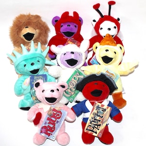 Tenth Generation Grateful Dead Liquid Blue Plush bear, beanie bear, dead tour, hippie, vintage, Liberty, Ruby, Patriot, Love Bug