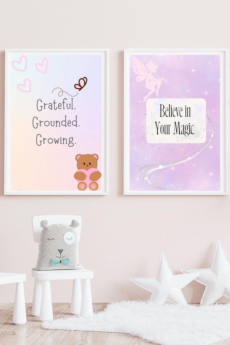 Grateful Grounded Growing Printable Wall Art | Minimalist Neutral Quote ...