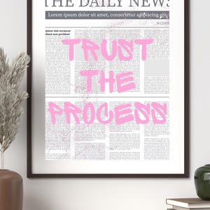 Trust the Process Wall Art | Inspirational Quote Print | Motivational Digital Download | Minimalist Home Office Decor