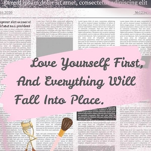 Love Yourself First Wall Art Print | Self-Love Quote Printable | Motivational Typography Digital Download