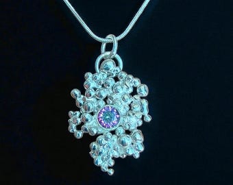 The Aether Bloom – Mystic Topaz Alchemy Pendant in Fine & Sterling Silver