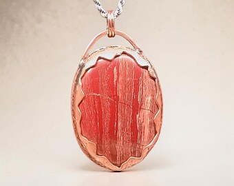 The Serpent’s Path — Snakeskin Jasper & Copper Pendant | One-of-a-Kind Handmade Jewelry