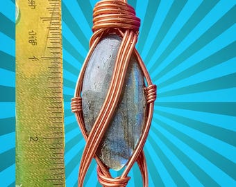 Copper Wrapped Labradorite Necklace
