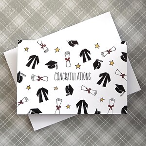 Congratulations Hand-drawn Graduation Greeting Card, Grad card, Celebration 4x6 with Envelope