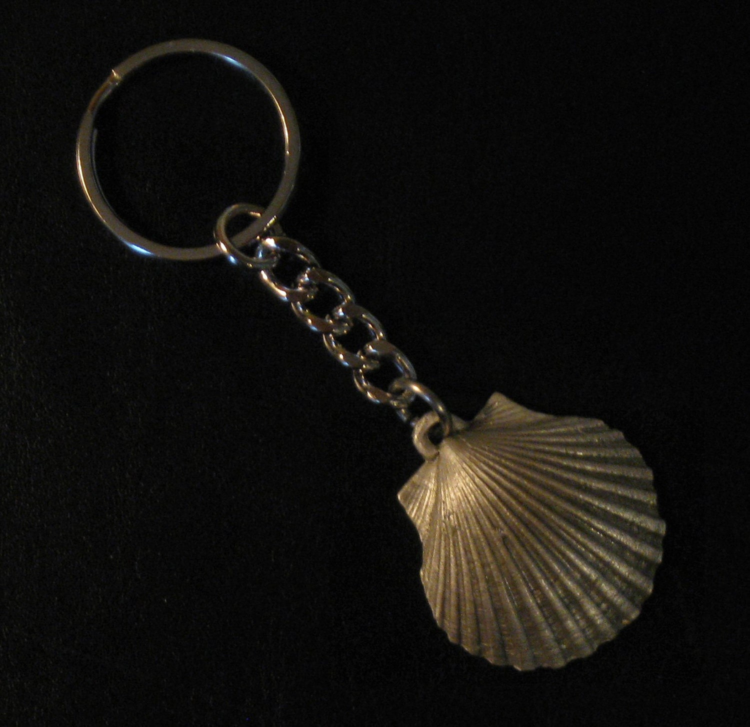 Pewter Sea Shell Key Chain with Satin Finish Etsy
