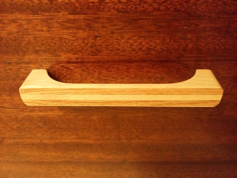 Maple Wood Cabinet Pulls with Oak Inlay