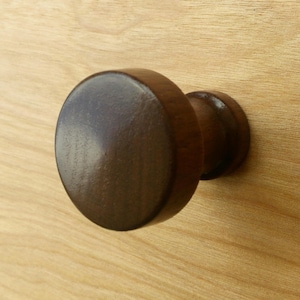 Modern Round Walnut Wood Cabinet Knob