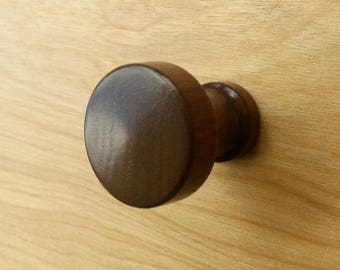 Modern Round Walnut Wood Cabinet Knob